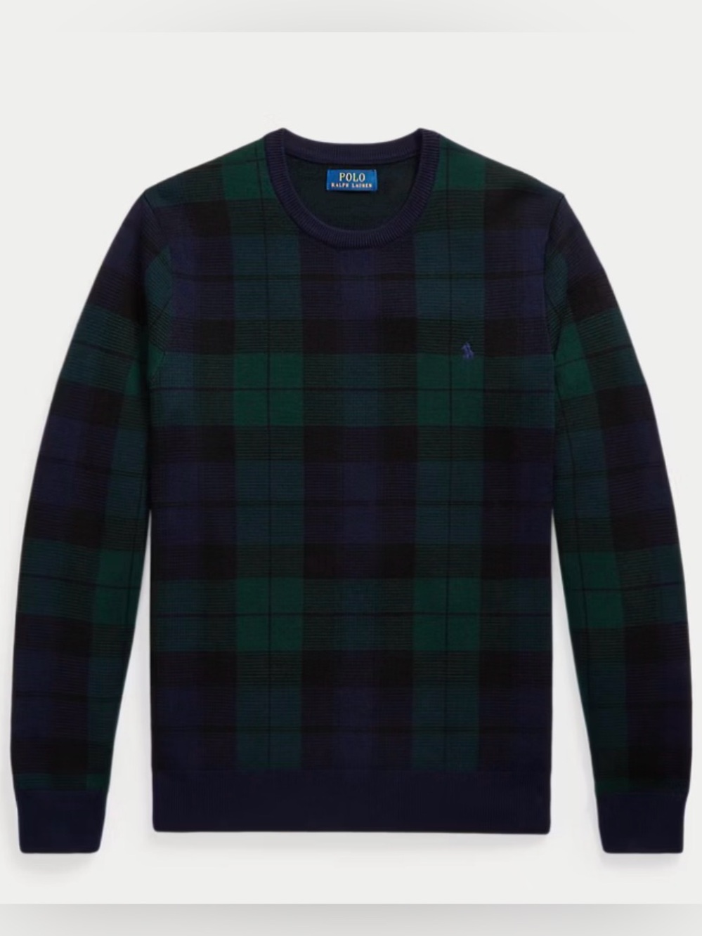 Polo Ralph Lauren Plaid Washable Wool Sweater Size Large